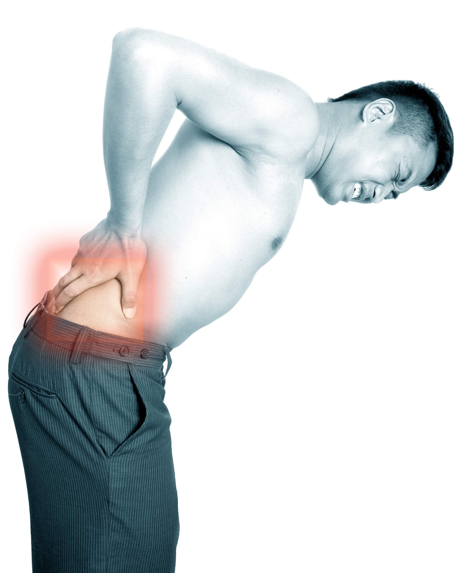 Pekoča bolečina na sredini hrbta